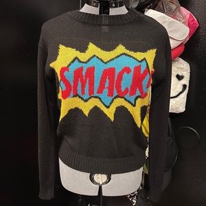 SOLD- Cartoon / Comic Book Woven Sweater